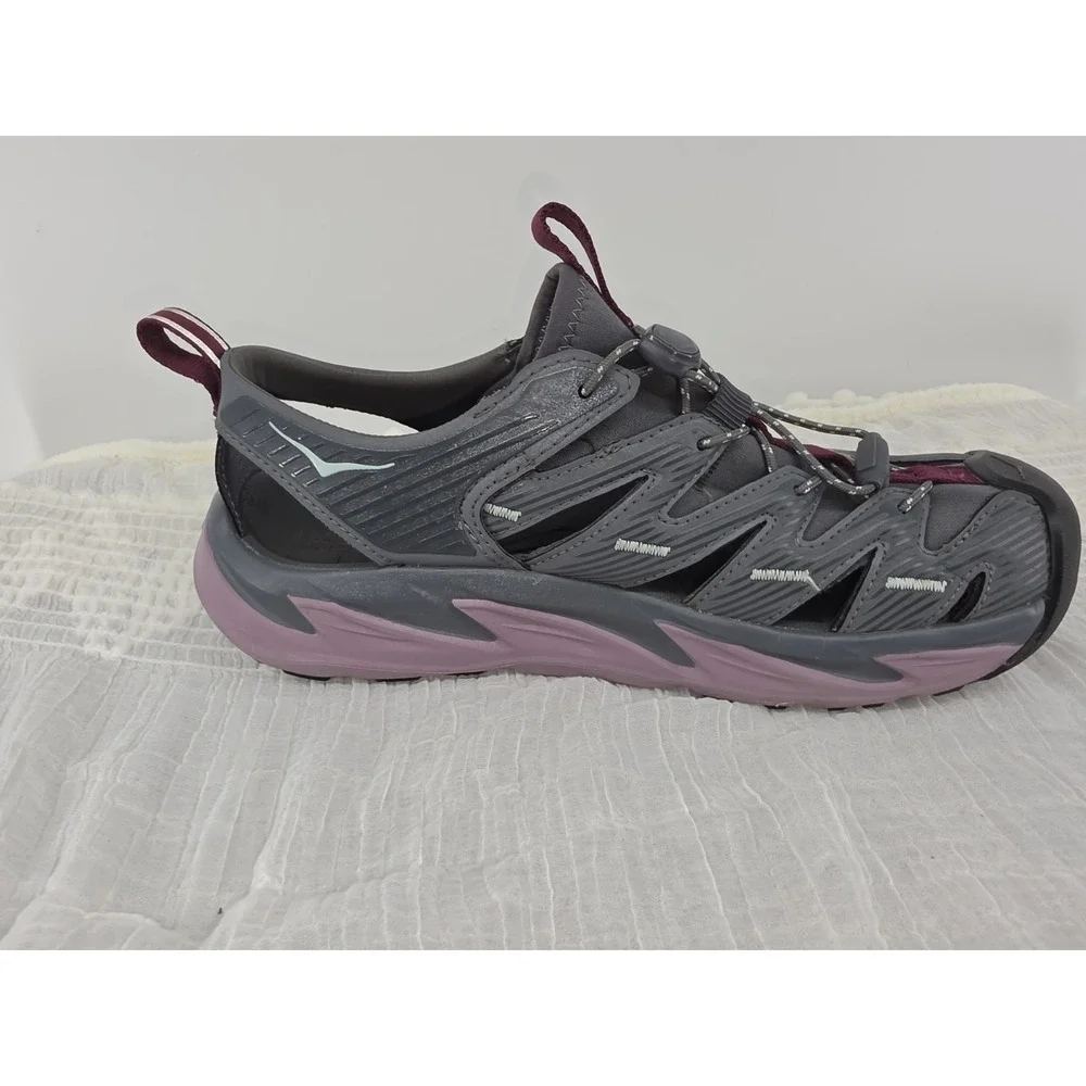 HOKA Hopara Outdoor Mountain Sandals Castlerock Elderberry Gray PurpleWomens 8.5